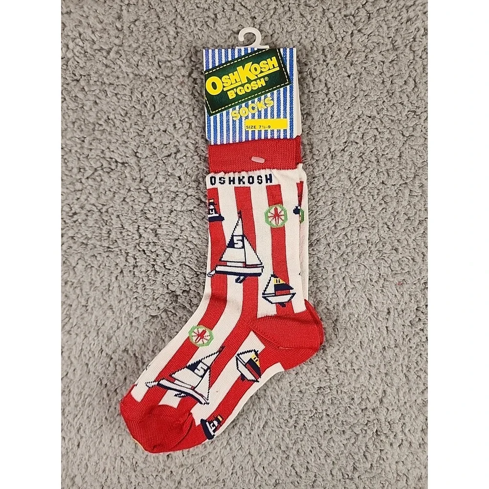 Vintage OshKosh B'Gosh Socks Sailboat 1991 New W/ Tags